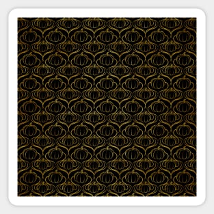 Art Nouveau Gold Foil Pumpkins Sticker